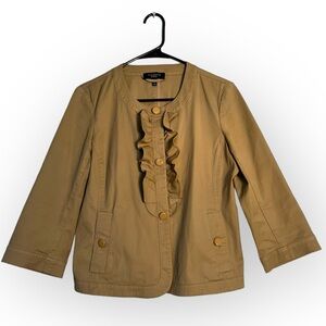 Talbots Tan Khaki Color 3/4 Sleeve‎ Button Closure Lightweight Jacket Size 6